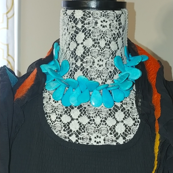 Real Turquoise chunky chocker necklace, one of a kind - handmade NWT - Picture 5 of 10